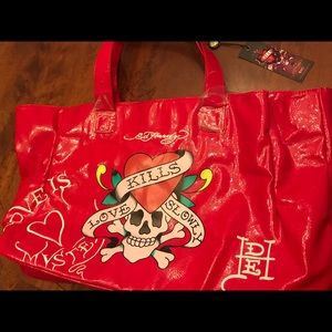 NWT Ed Hardy Large Red Tote